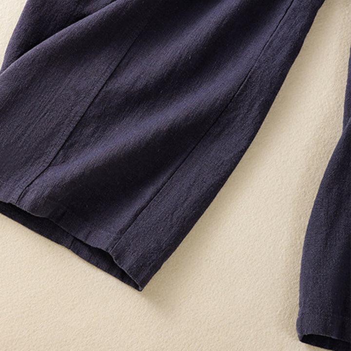 Buddha Stones無地 シンプルデザイン ハイウエスト レディース コットンリネン ハーレムパンツ ポケット付き - image 24