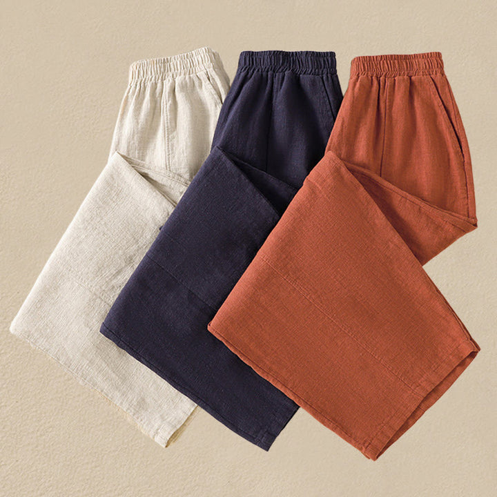 Buddha Stones無地 シンプルデザイン ハイウエスト レディース コットンリネン ハーレムパンツ ポケット付き - image 26