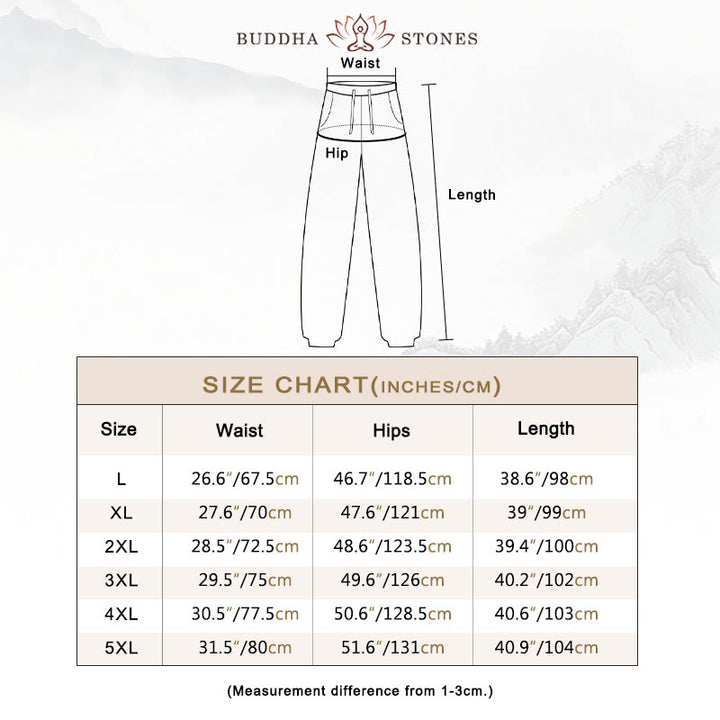 Buddha Stones シンプルなドローストリングデザイン メンズパンツ（ポケット付き） - image 3