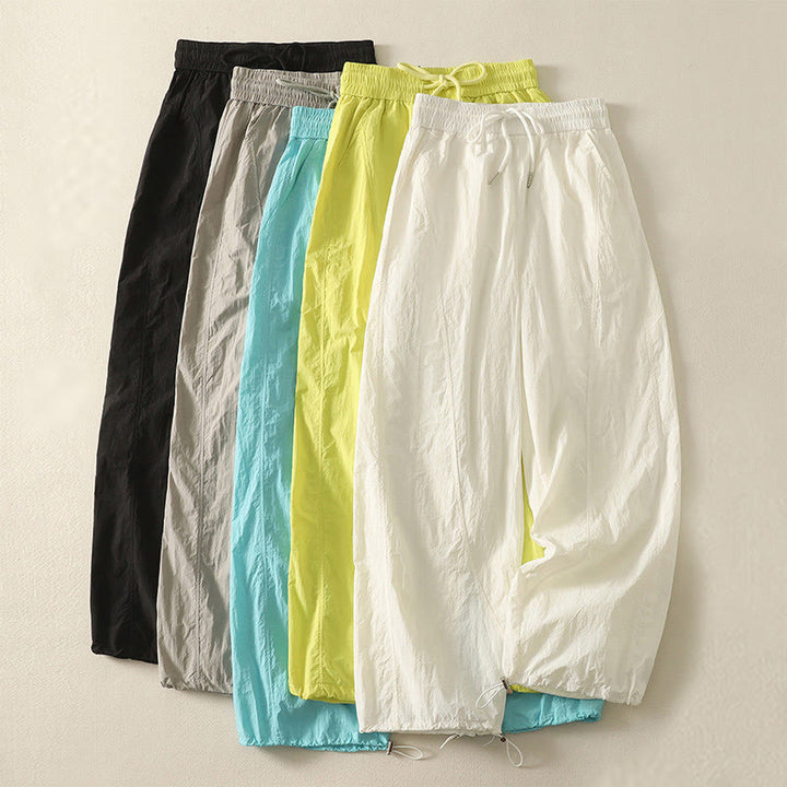 Buddha Stones夏用 ヴィンテージ 無地 ドローストリング カフス レディース パンツ ポケット付き - image 33