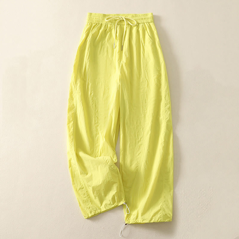 Buddha Stones夏用 ヴィンテージ 無地 ドローストリング カフス レディース パンツ ポケット付き - 緑黄色 - US8-10，UK/AU12-14，EU40-42 (2XL) - image 26