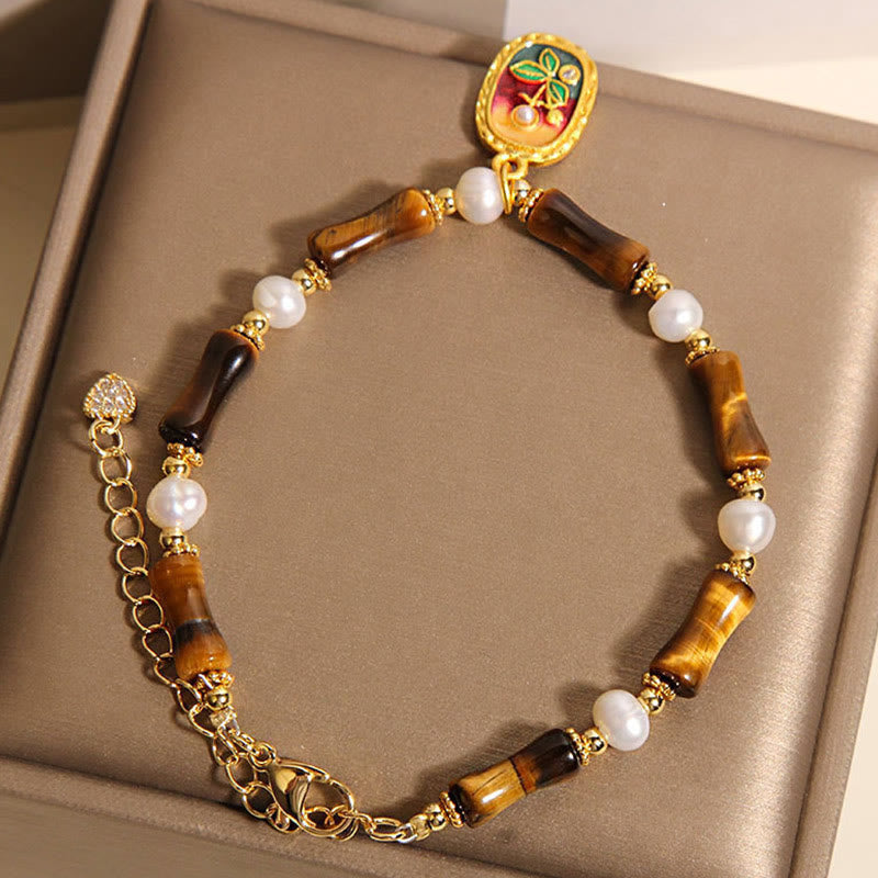 Buddha Stones 天然竹タイガーアイパールの強さブレスレット - image 4