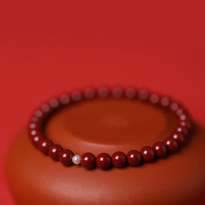 Buddha Stones ひょうたん真珠辰砂良縁祈願ビーズブレスレット - image 10