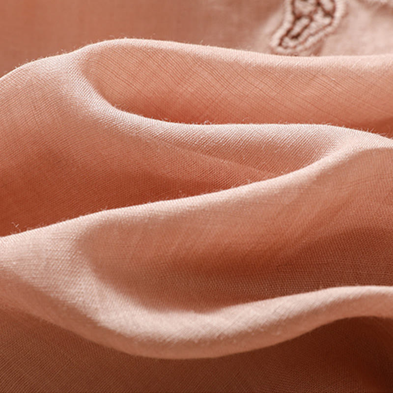 Buddha Stones刺繍レースカジュアルレディースコットンリネン半袖Tシャツ - image 24