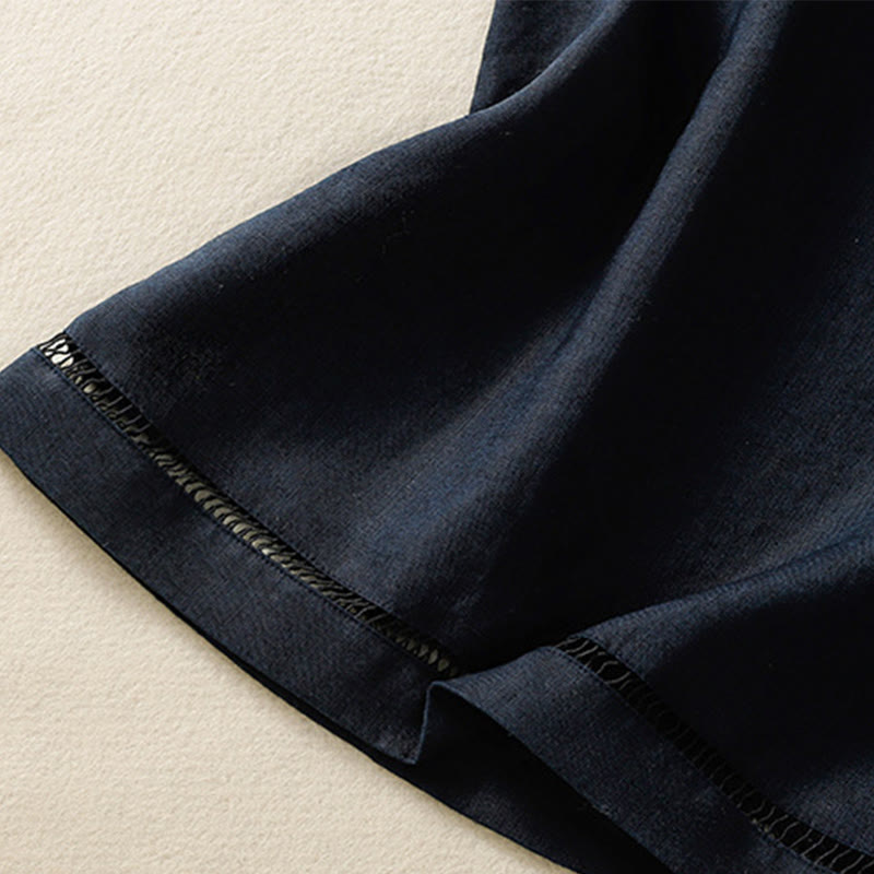 Buddha Stonesシンプル クルーネック ボタンデザイン レディース コットン ノースリーブ ベスト - image 5