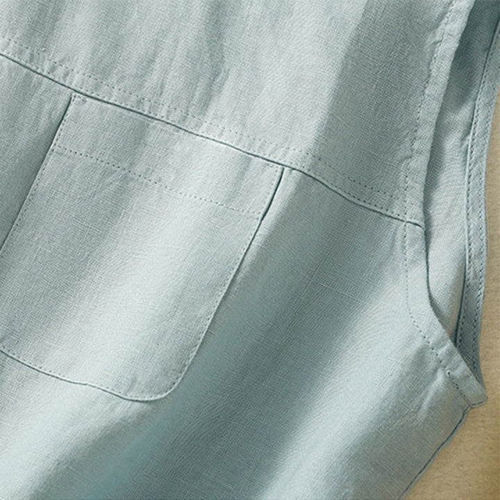 Buddha Stonesシンプル クルーネック ボタンデザイン レディース コットン ノースリーブ ベスト - image 13