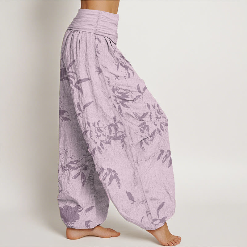 Buddha Stonesピュアコットン ブランチ柄 レディース 伸縮性ウエスト ハーレムパンツ - image 10