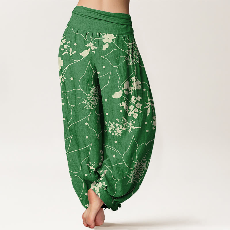 Buddha Stonesベージュ 大きな花びら 花柄 レディース 伸縮性ウエスト ハーレムパンツ - image 9