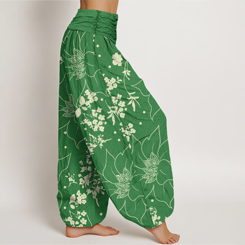 Buddha Stonesベージュ 大きな花びら 花柄 レディース 伸縮性ウエスト ハーレムパンツ - image 10