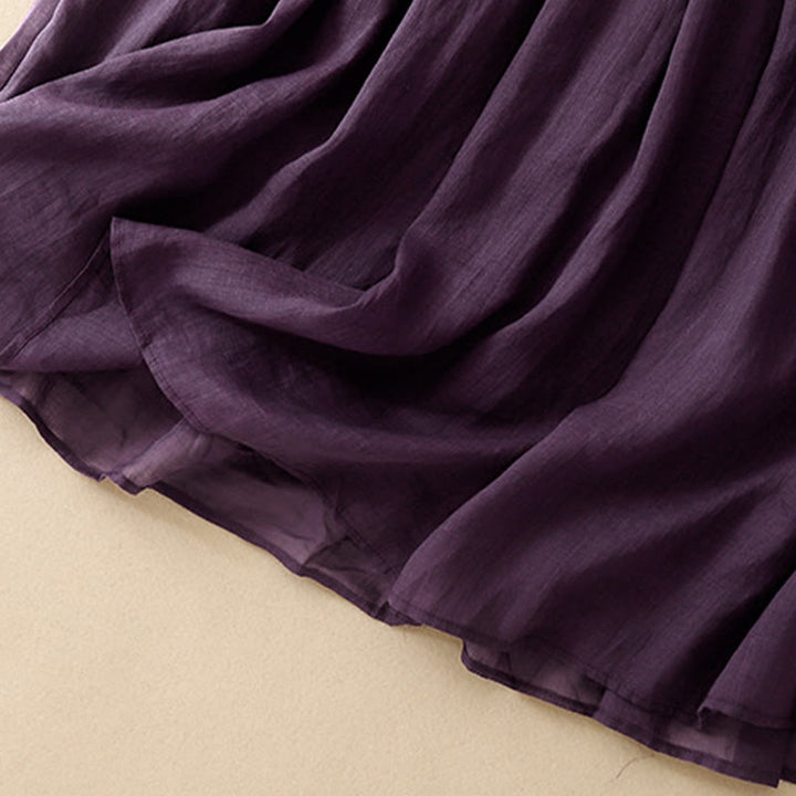 Buddha Stones夏 無地 伸縮性ウエスト ドローストリング レディース スカート - image 11