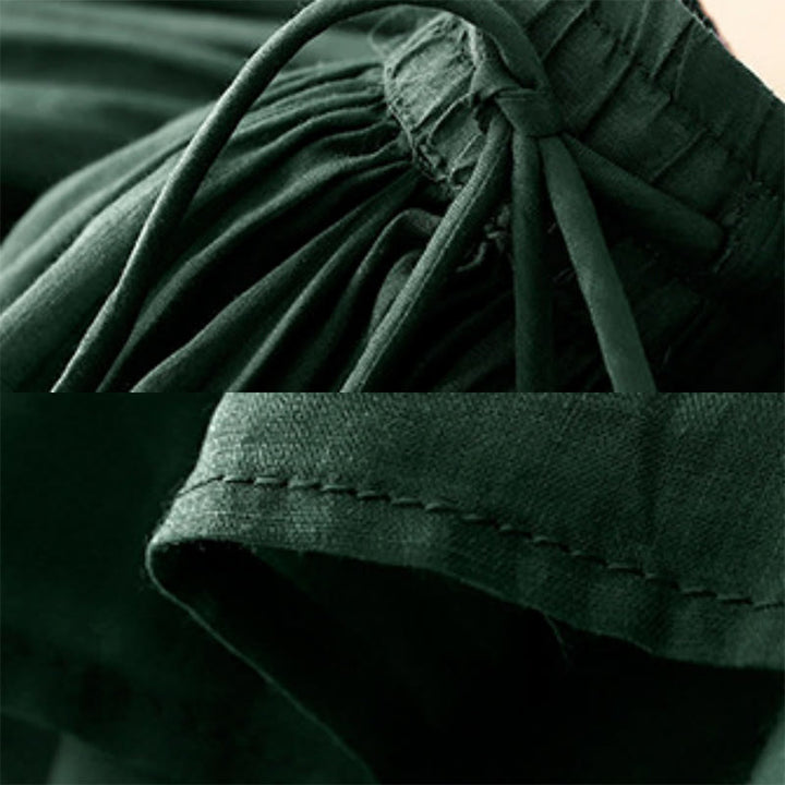 Buddha Stones夏 無地 伸縮性ウエスト ドローストリング レディース スカート - image 7