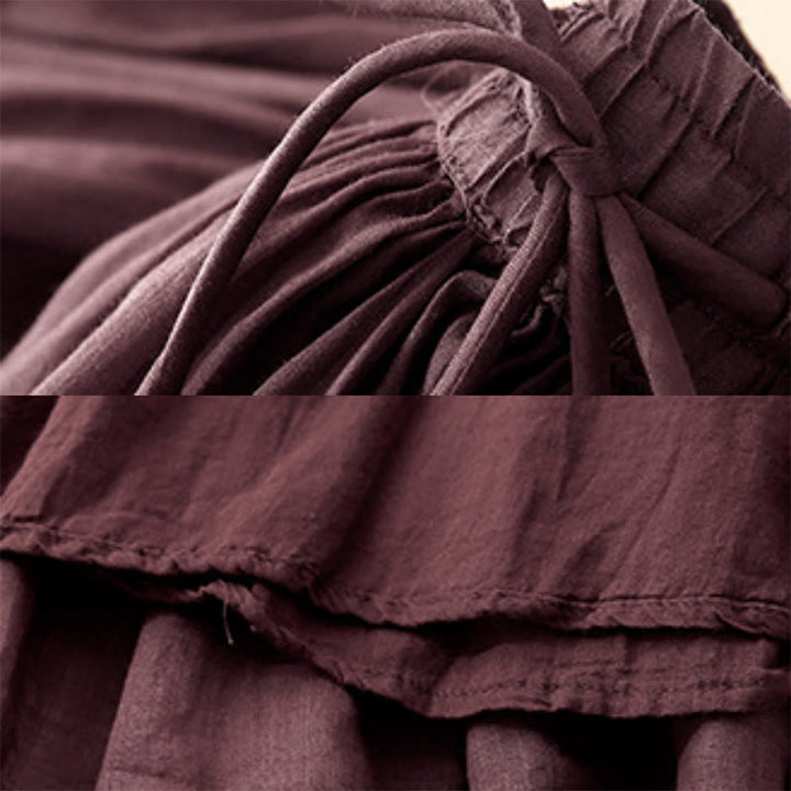 Buddha Stones夏 無地 伸縮性ウエスト ドローストリング レディース スカート - image 19