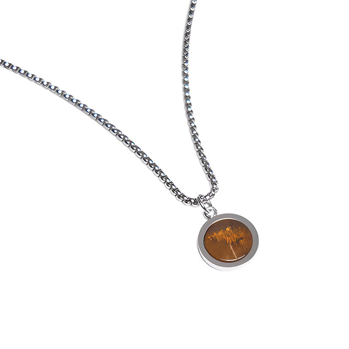 Buddha Stones天然石 ターコイズ タイガーアイ ラズライト ラピスラズリ マラカイト チタン鋼 浄化ネックレス ペンダント - image 2