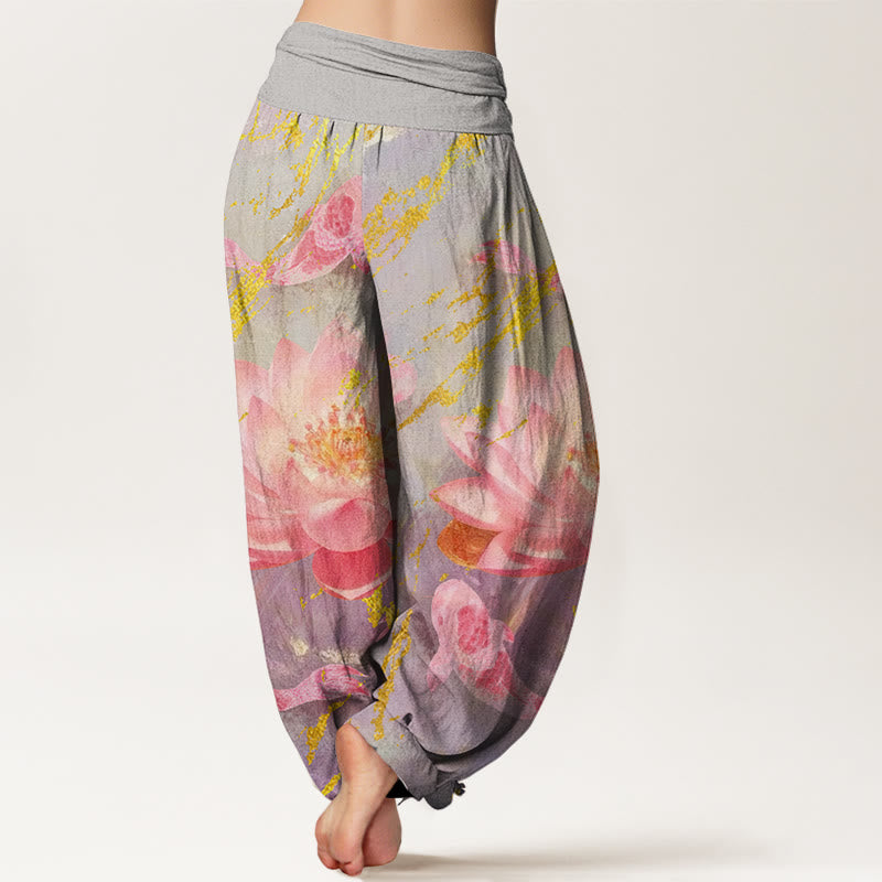 Buddha Stonesカジュアル 蓮の花鯉柄 レディース ハーレムパンツ - image 2