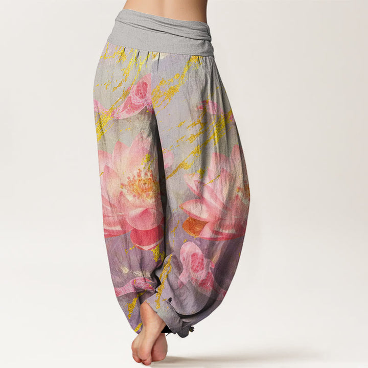 Buddha Stonesカジュアル 蓮の花鯉柄 レディース ハーレムパンツ - image 2
