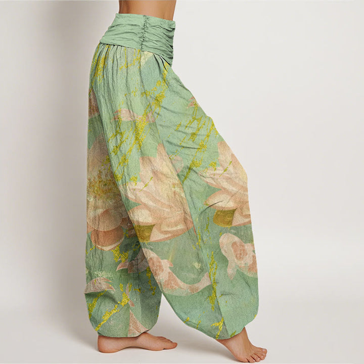 Buddha Stonesカジュアル 蓮の花鯉柄 レディース ハーレムパンツ - image 7
