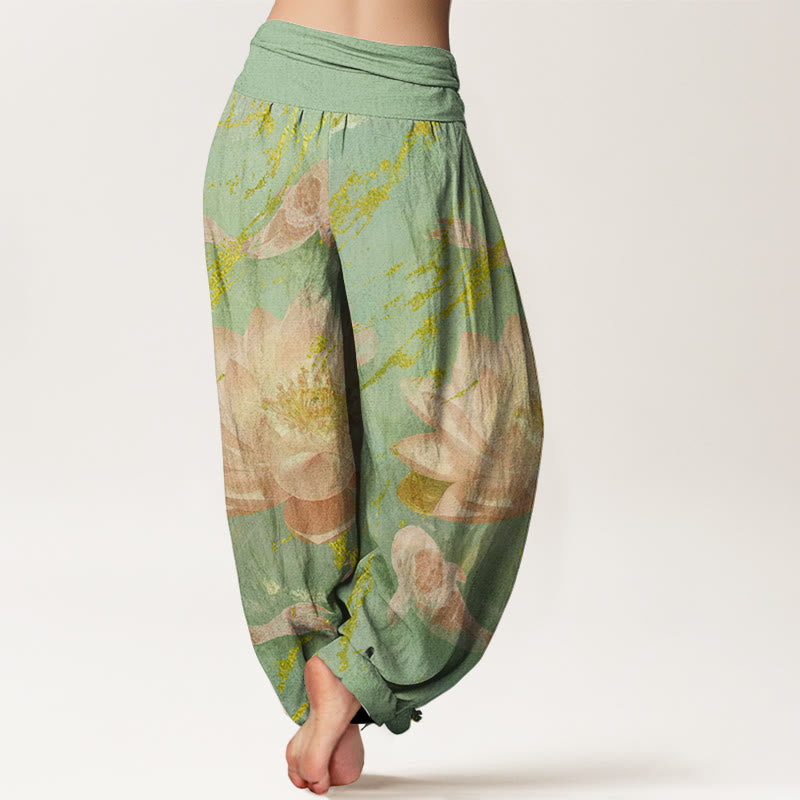Buddha Stonesカジュアル 蓮の花鯉柄 レディース ハーレムパンツ - image 6