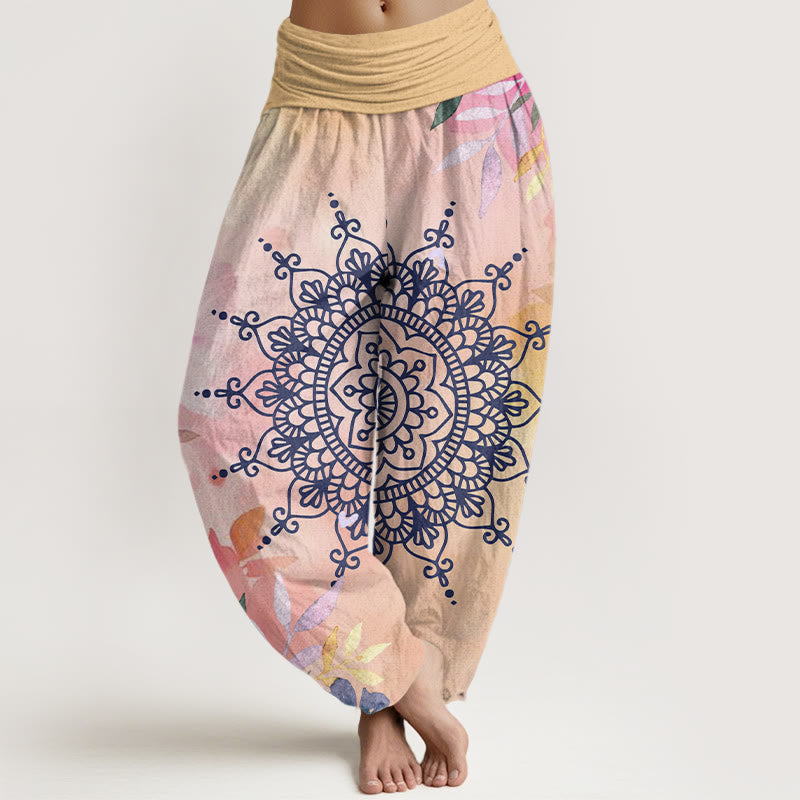 Buddha Stonesカジュアル マンダラ柄 レディース ハーレムパンツ - ピーチパフ - US22、 UK/AU26、 EU54 (6XL) - image 1