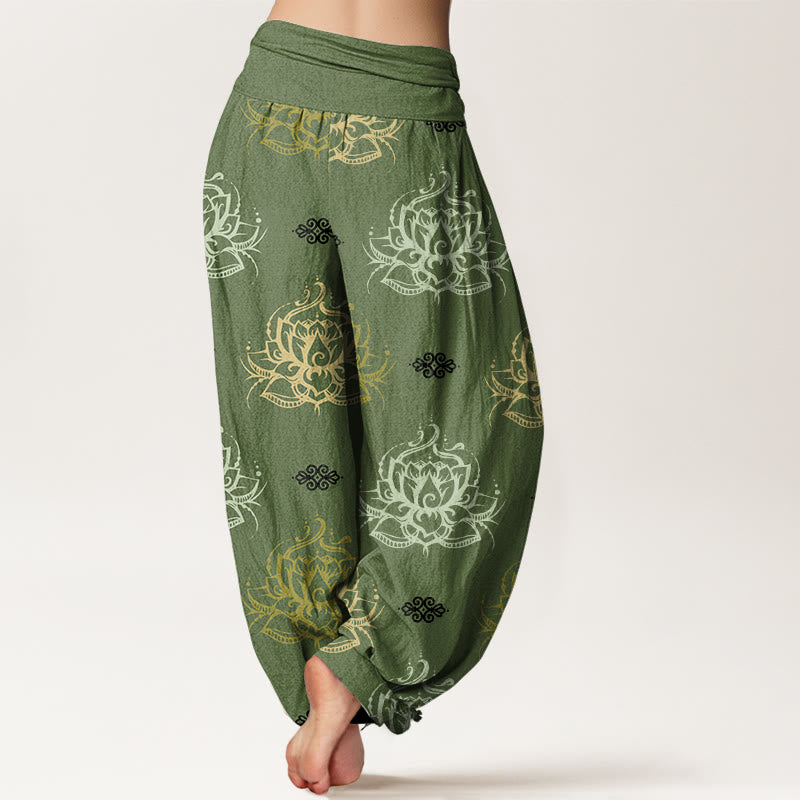 Buddha Stonesカジュアル各種カラー蓮の花柄レディースハーレムパンツ - image 6