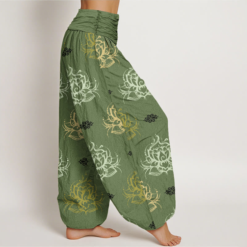 Buddha Stonesカジュアル各種カラー蓮の花柄レディースハーレムパンツ - image 7
