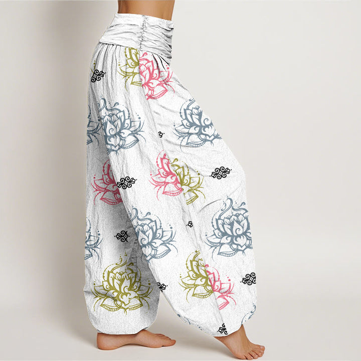 Buddha Stonesカジュアル各種カラー蓮の花柄レディースハーレムパンツ - image 10