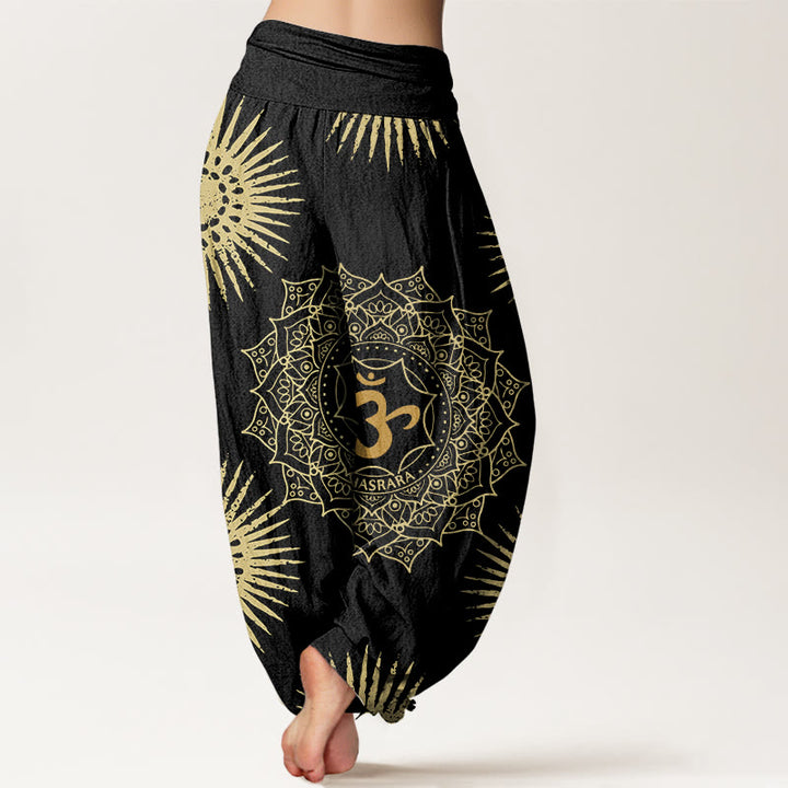 Buddha Stonesカジュアル マンダラ オムシンボル 太陽柄 レディース ハーレムパンツ - image 2