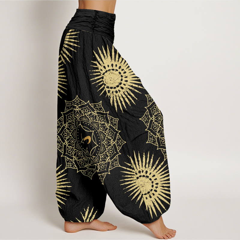 Buddha Stonesカジュアル マンダラ オムシンボル 太陽柄 レディース ハーレムパンツ - image 3