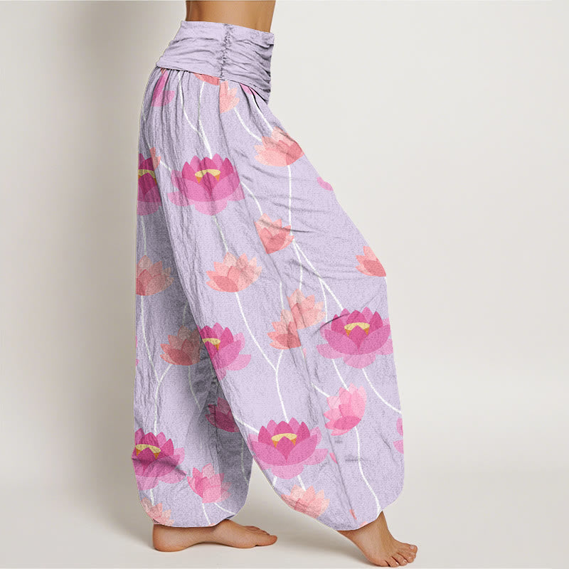 Buddha Stonesカジュアル 蓮の花柄 レディース ハーレムパンツ - image 3
