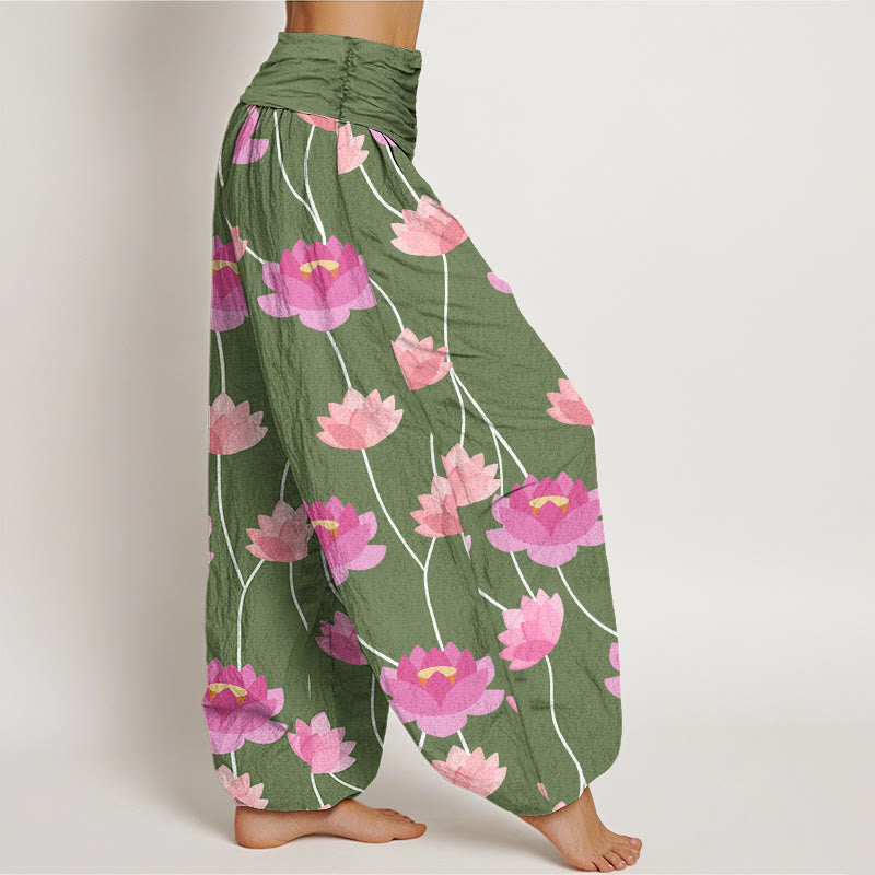 Buddha Stonesカジュアル 蓮の花柄 レディース ハーレムパンツ - image 7