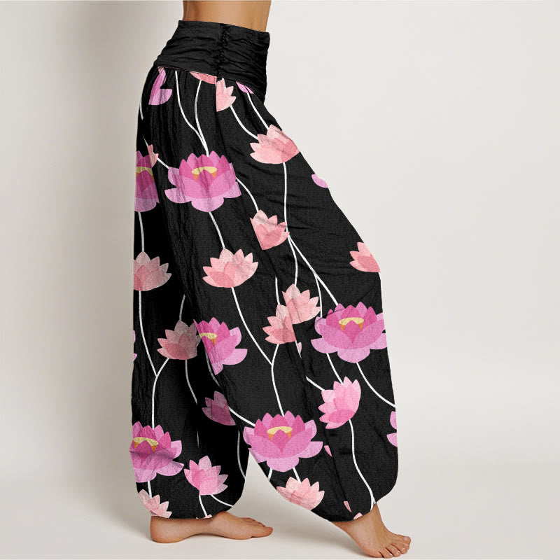 Buddha Stonesカジュアル 蓮の花柄 レディース ハーレムパンツ - image 10