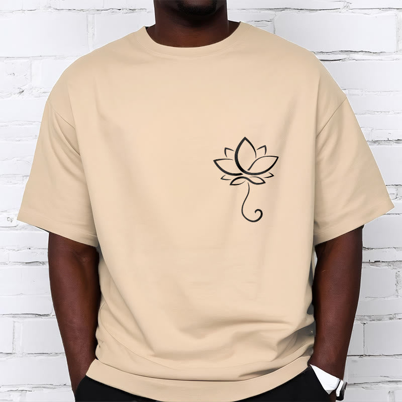 Buddha Stonesカジュアル 無地 蓮の花柄 Tシャツ - image 12