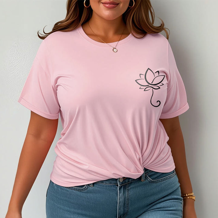 Buddha Stonesカジュアル 無地 蓮の花柄 Tシャツ - image 14