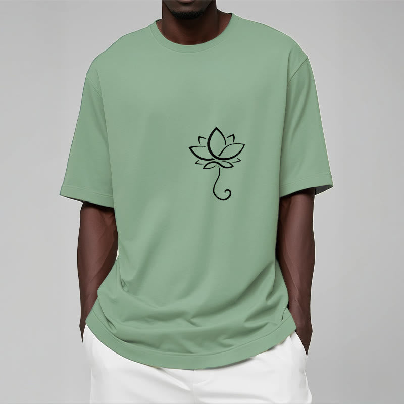 Buddha Stonesカジュアル 無地 蓮の花柄 Tシャツ - image 16