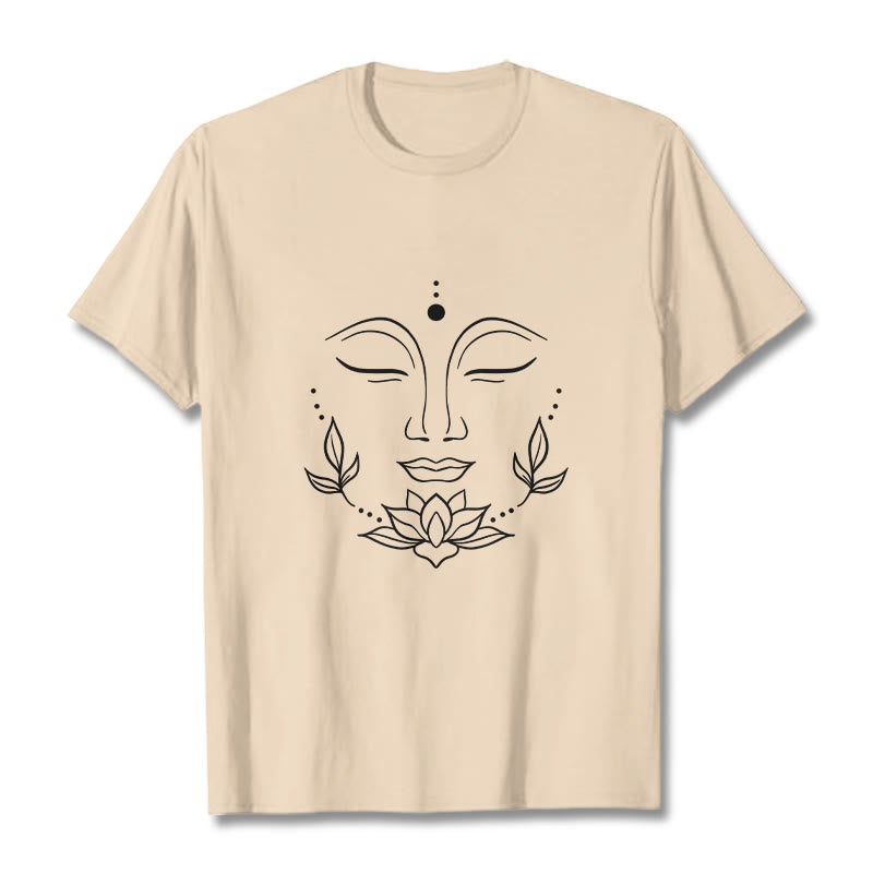 Buddha Stonesカジュアル 仏陀の顔 蓮の花柄 Tシャツ - ビスク - 2XL - image 9