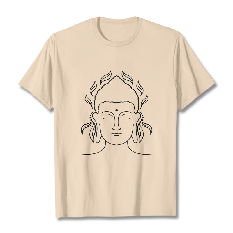 Buddha Stonesカジュアル ブッダ アウトライン 蓮の花びら柄 Tシャツ - ビスク - 2XL - image 9