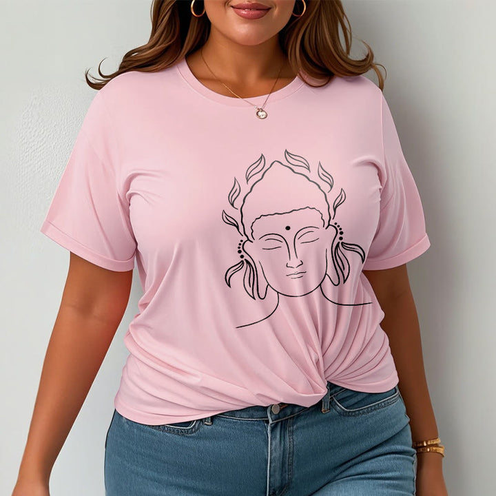 Buddha Stonesカジュアル ブッダ アウトライン 蓮の花びら柄 Tシャツ - image 14