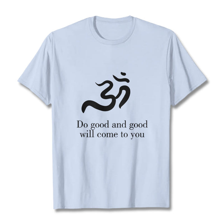 Buddha StonesカジュアルオームシンボルサンスクリットスピリチュアルデザインコットンTシャツ - ライトシアン - 2XL - image 19