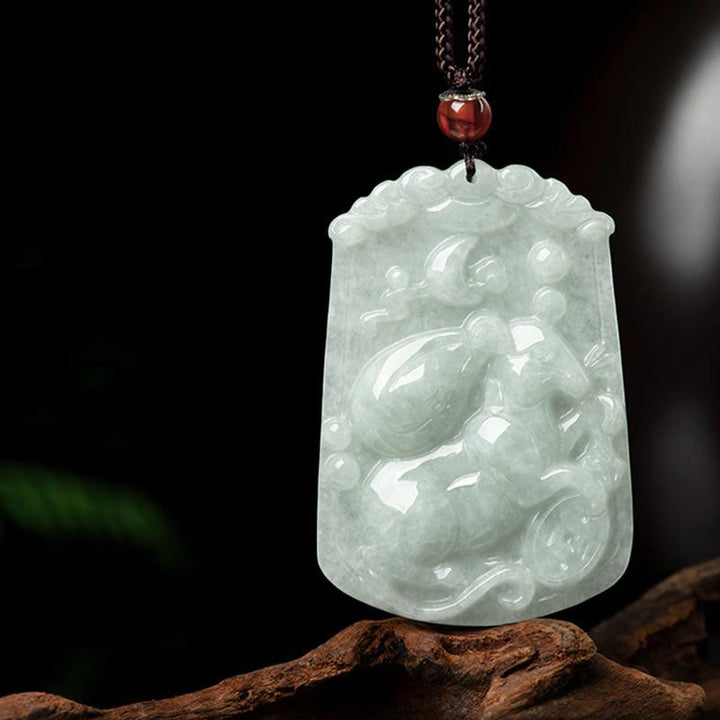 Buddha Stones天然翡翠12星座の豊穣のお守りペンダントネックレス - ねずみ - image 11