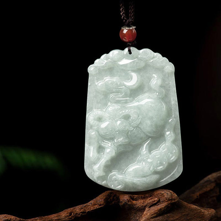 Buddha Stones天然翡翠12星座の豊穣のお守りペンダントネックレス - 牛 - image 12