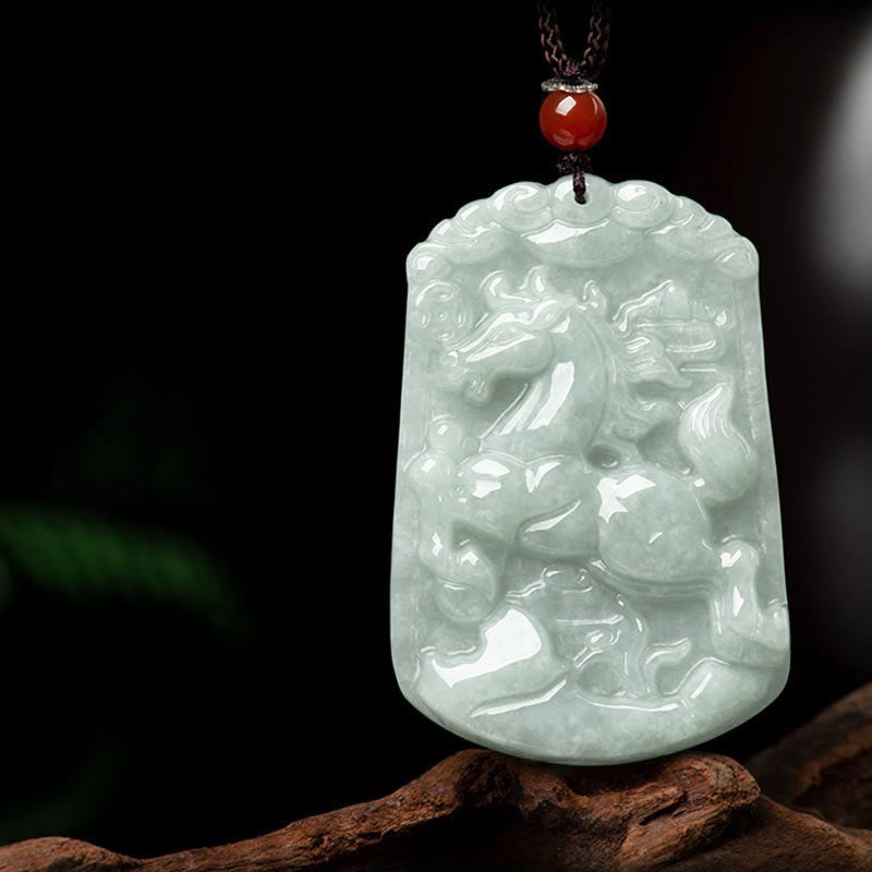 Buddha Stones天然翡翠12星座の豊穣のお守りペンダントネックレス - image 8