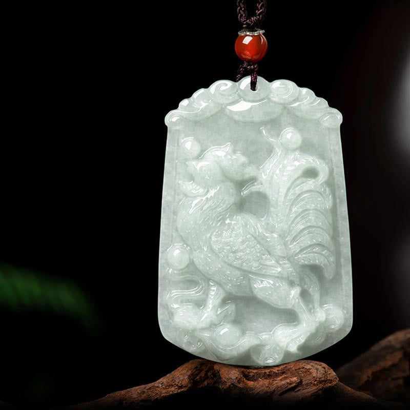 Buddha Stones天然翡翠12星座の豊穣のお守りペンダントネックレス - 雄鶏 - image 23
