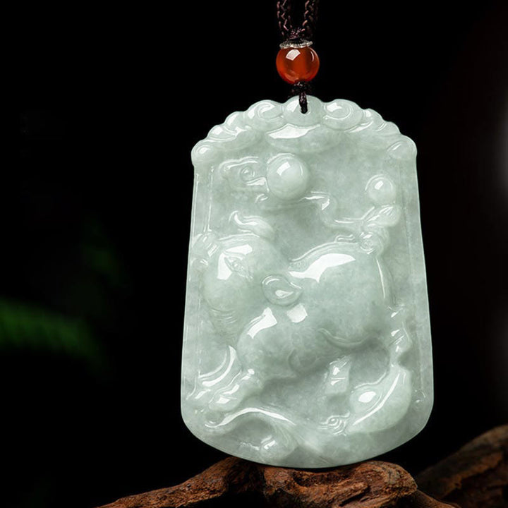 Buddha Stones天然翡翠12星座の豊穣のお守りペンダントネックレス - 豚 - image 25