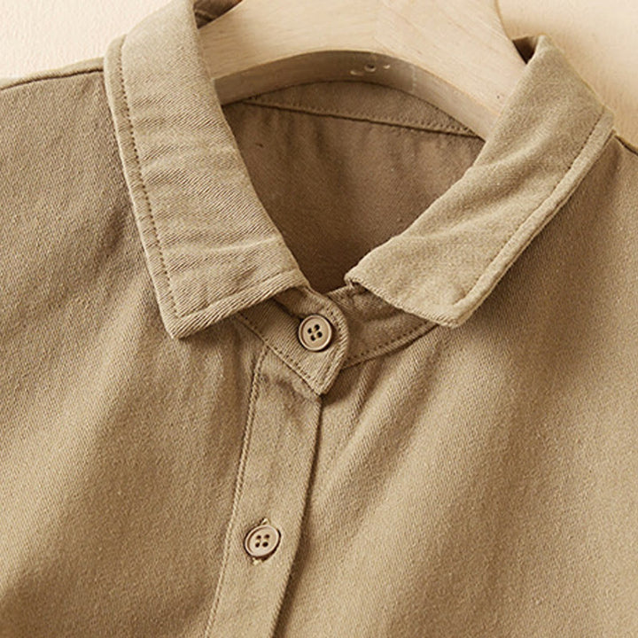 Buddha Stones秋 不規則なデザイン 長袖 レディース コットンリネン ラペルジャケット ポケット付き - image 2