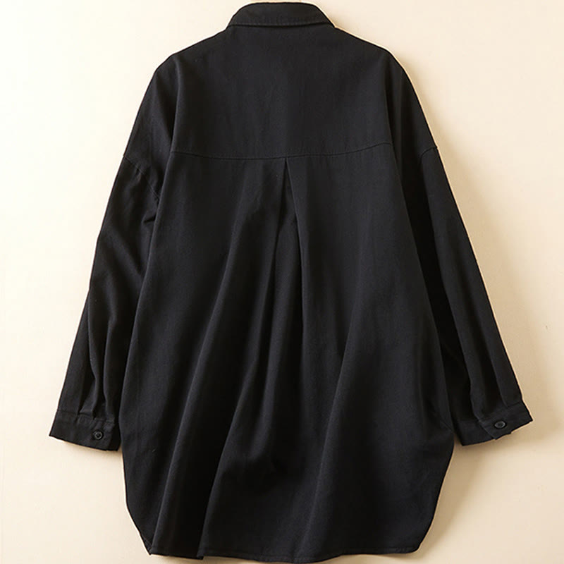 Buddha Stones秋 不規則なデザイン 長袖 レディース コットンリネン ラペルジャケット ポケット付き - image 11