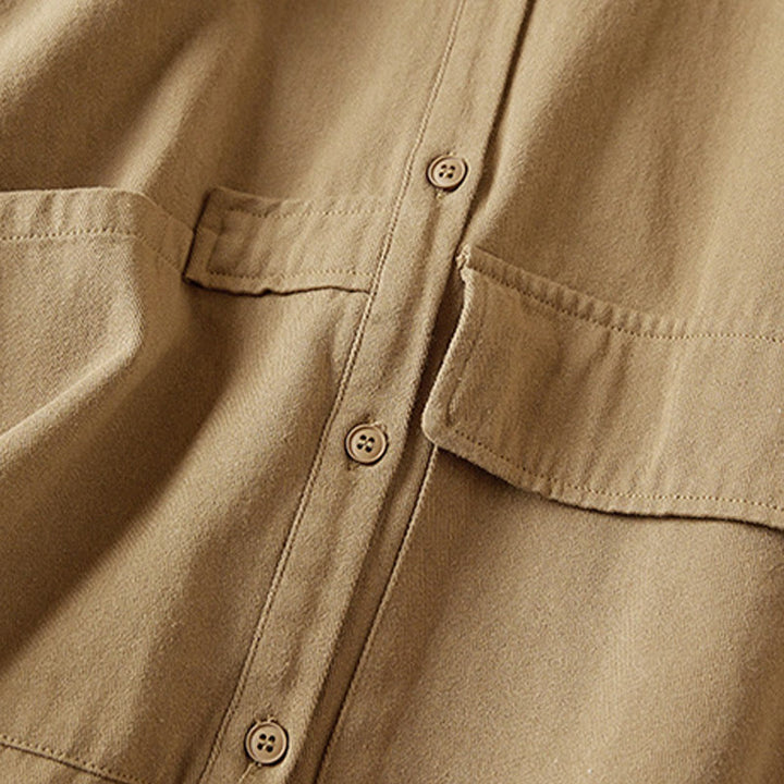 Buddha Stones秋 不規則なデザイン 長袖 レディース コットンリネン ラペルジャケット ポケット付き - image 3