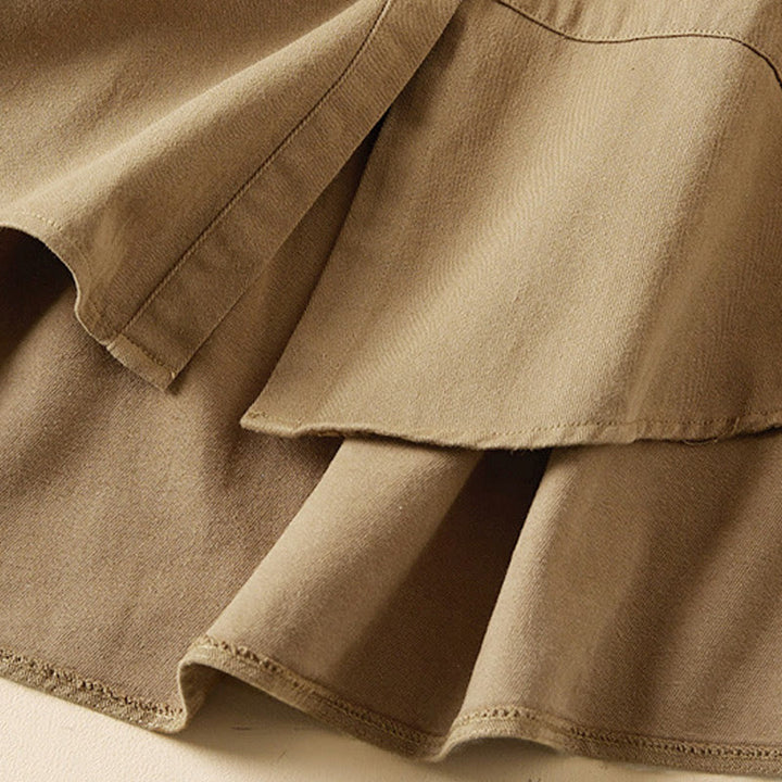 Buddha Stones秋 不規則なデザイン 長袖 レディース コットンリネン ラペルジャケット ポケット付き - image 5