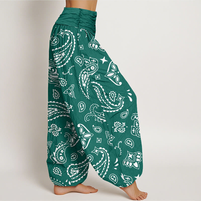 Buddha Stonesカジュアル クラシック ペイズリー モチーフ レディース 伸縮性ウエスト ハーレムパンツ - image 2