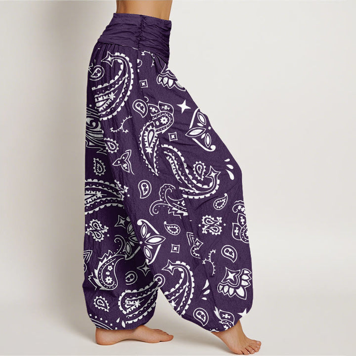 Buddha Stonesカジュアル クラシック ペイズリー モチーフ レディース 伸縮性ウエスト ハーレムパンツ - image 6