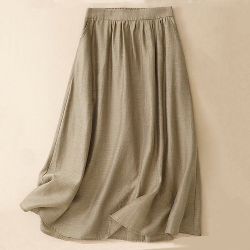 Buddha Stones半袖シャツ 7-8丈スカート ポケット付き コットンリネン レディース セット 2点セット - image 8