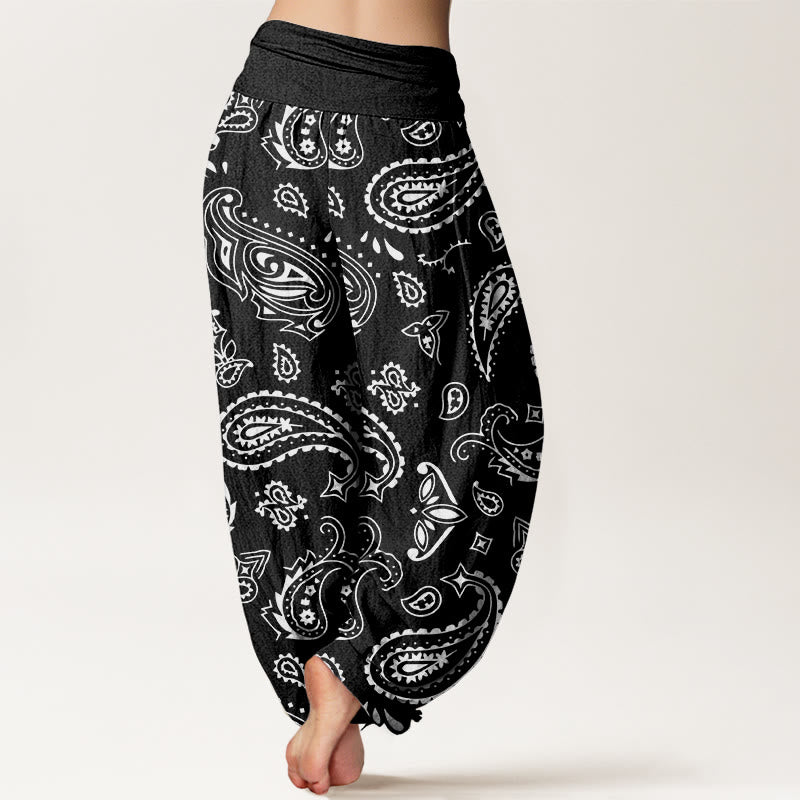 Buddha Stonesカジュアル クラシック ペイズリー モチーフ レディース 伸縮性ウエスト ハーレムパンツ - image 10